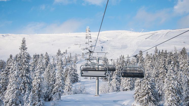 Skihytta Ekspress i Trysil er Skandinavias mest moderne stolheis. Fredag 13. januar er det offisiell åpning. Foto: Ola Matsson / SkiStar