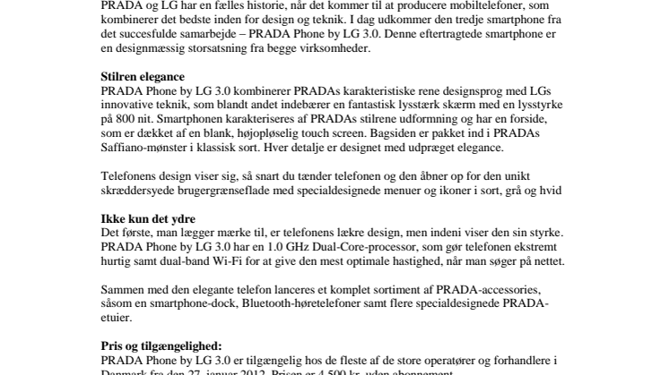 I dag lander PRADA Phone by LG 3.0