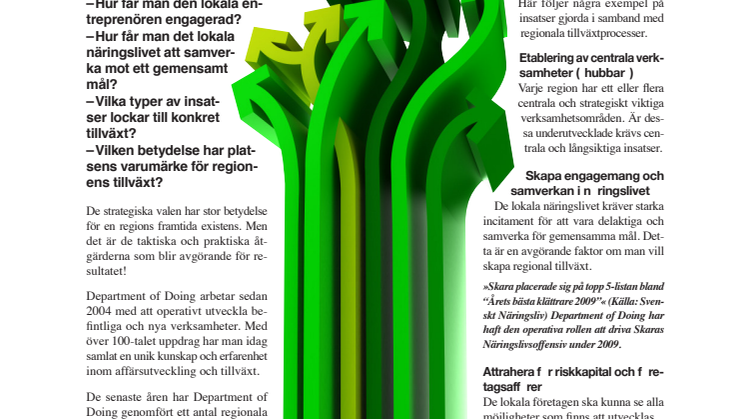 Regional tillväxt i taktisk och praktisk tillämpning.