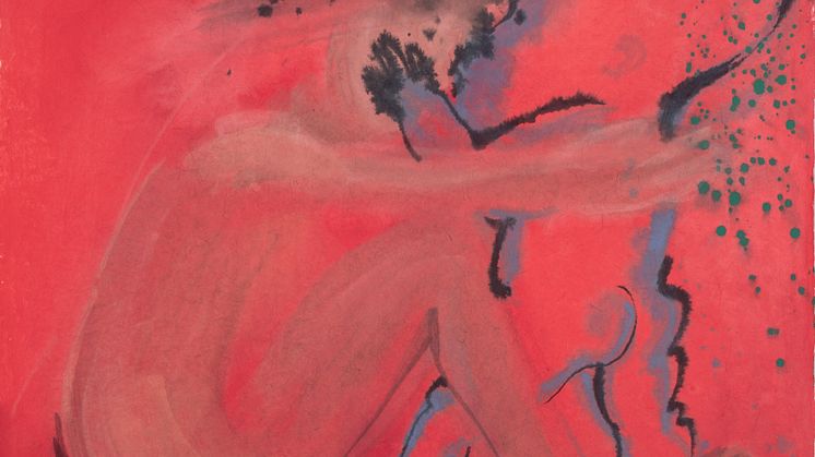 Camille Henrot, Big Kiss (2019) Watercolor and ink on japanese paper (thick) Courtesy the artist and Hauser & Wirth © Camille Henrot