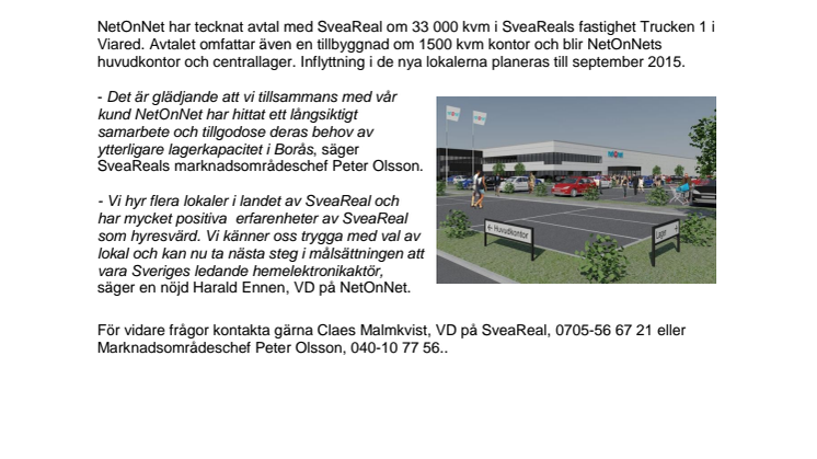 SveaReal utvecklar 33.000 kvm åt NetOnNet i Borås