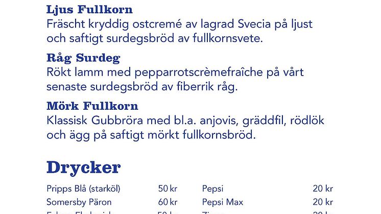 Vår meny för SMAKA på Stockholm