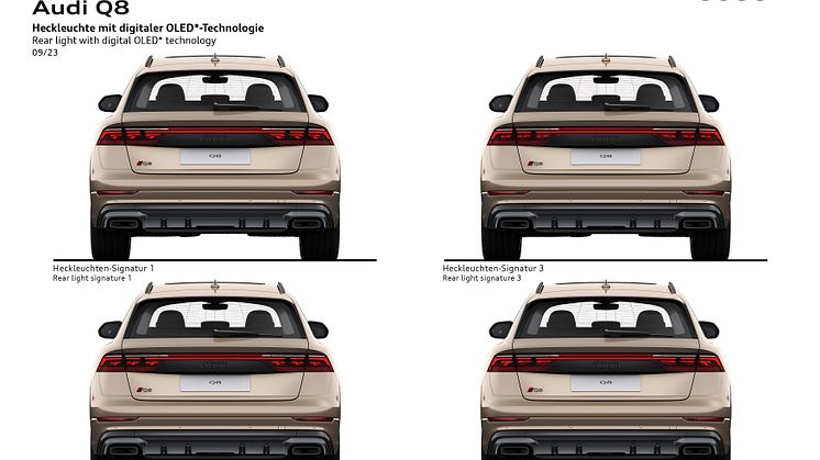 Audi Q8 baglygter med digital OLED teknologi