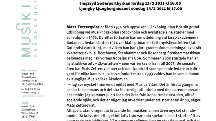 Mats Zetterqvist möter Musica Vitae