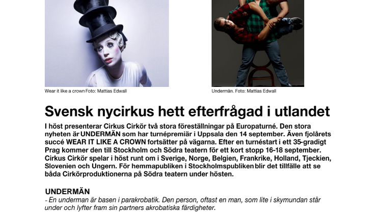 Svensk nycirkus hett efterfrågad i utlandet