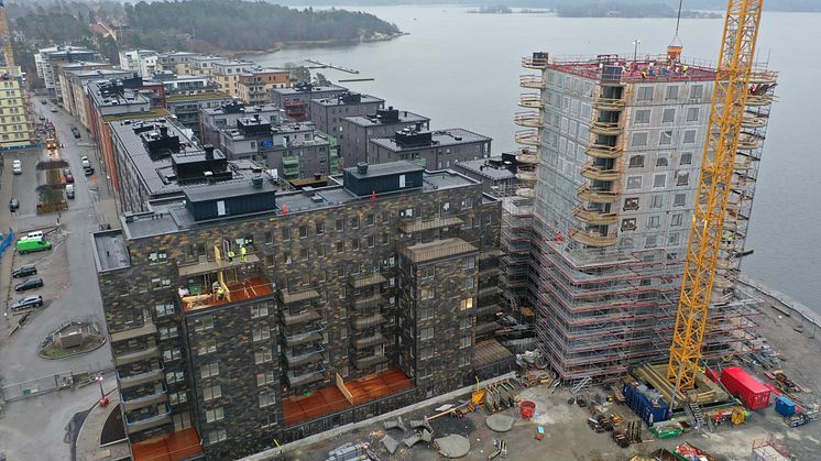 Fyrtornet på Lidingö under byggtiden