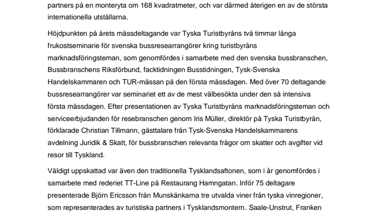 Framgångsrik resemässa på TUR 2012