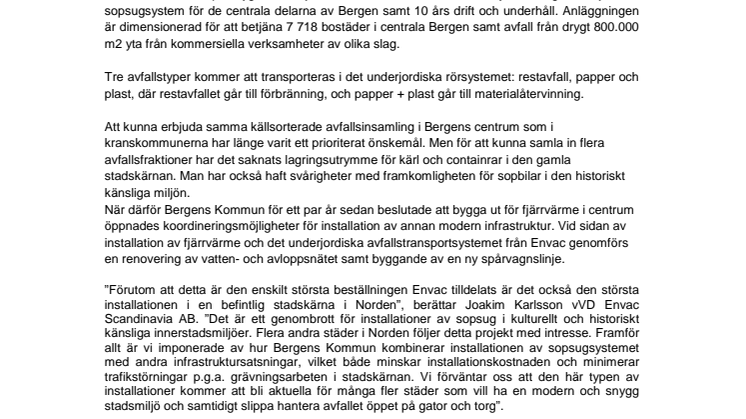 Största enskilda beställningen någonsin för Envac
