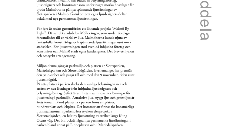 Upplev framtidens ljus i Slottsparken