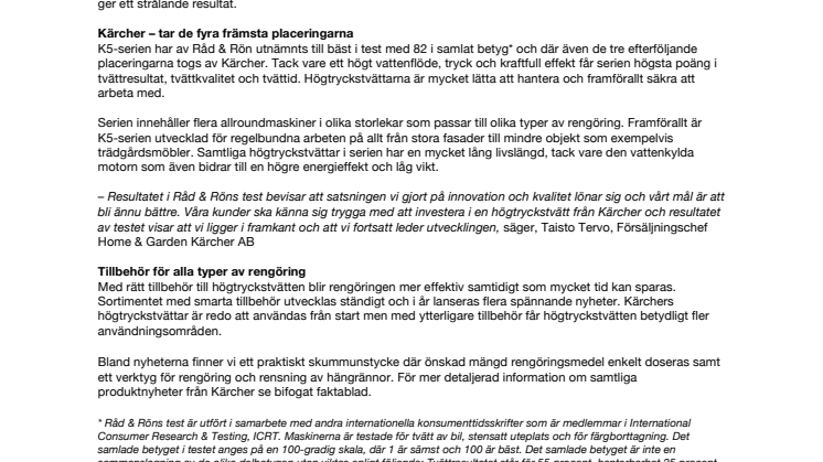 Kärcher K5 högtryckstvättar Bäst i Test i Råd & Rön
