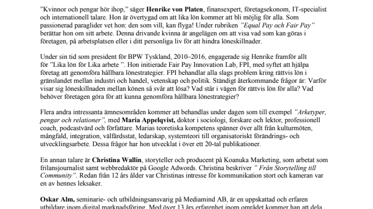 Equal Pay och Fair Pay på BPW Sveriges Förbundskongress 2018