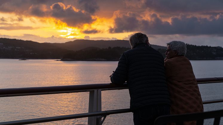 Sunset on board Havila Pollux