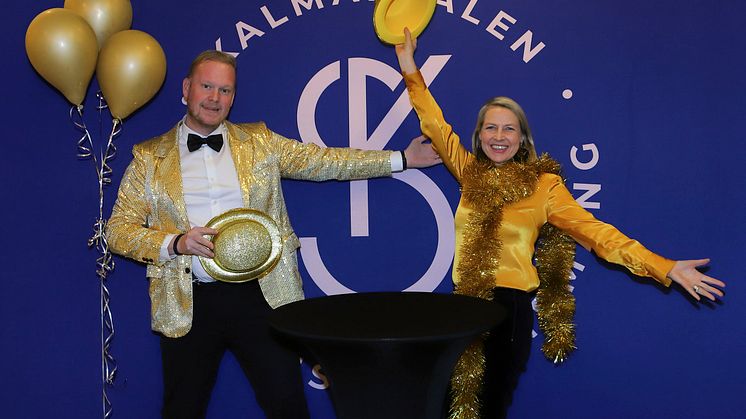 Årets konferencierer på Guldfesten 2023 Henrik Nilsson Ederam och Karin Lindelöf. Bild: Kalmar kommun