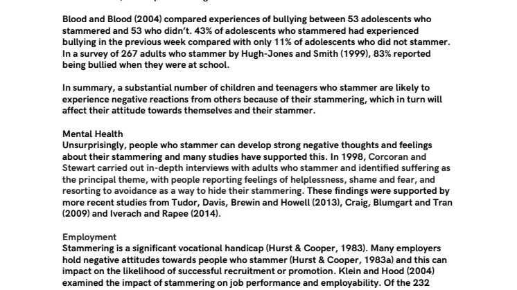 The Consequences of Stammering 
