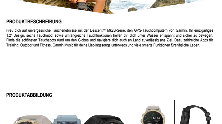 Datenblatt Garmin DESCENT MK2S