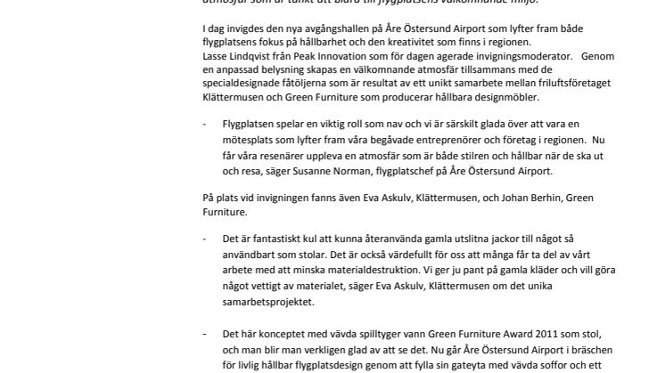 Ansiktslyftning på Åre Östersund Airport