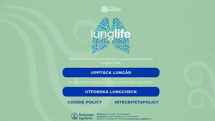 Lung Life – en webbplattform där man kan kolla sin lunghälsa, Bild: Boehringer Ingelheim