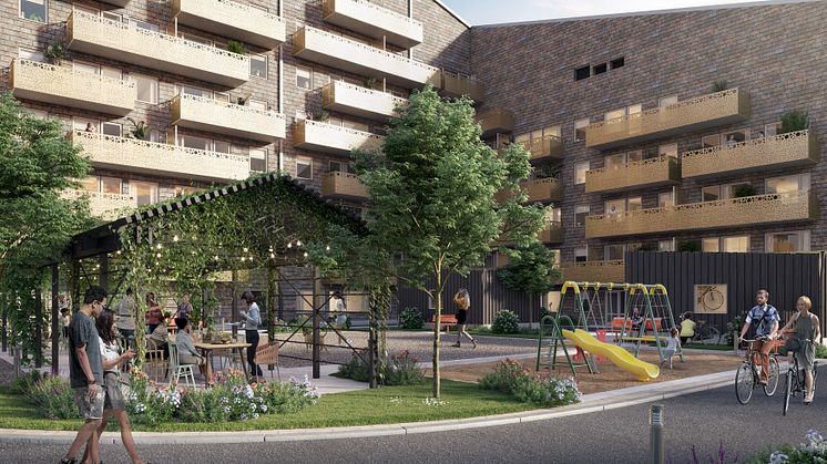 Innergård i Nya Kvibergshuset