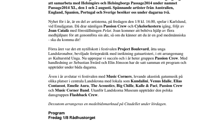 Gatuteater i Landskrona och byte av scen!