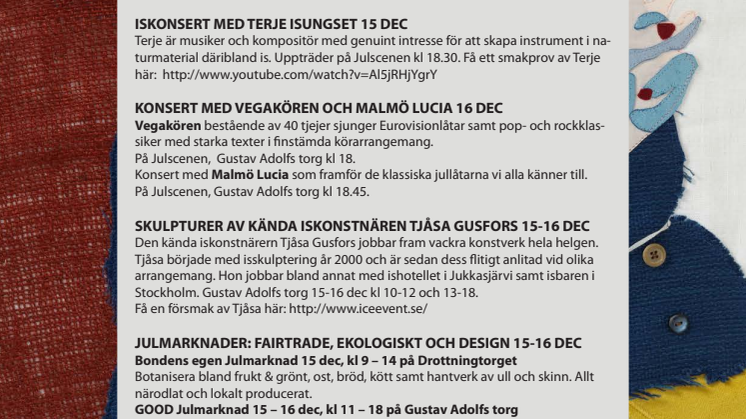 Iskall underhållning i Malmö City i helgen - Isskulptering och konsert med isinstrument