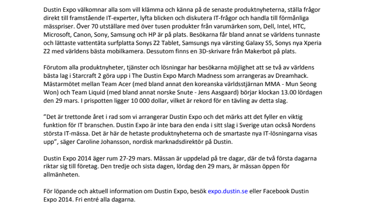 Mästarmöte när Dustin Expo intar Globen