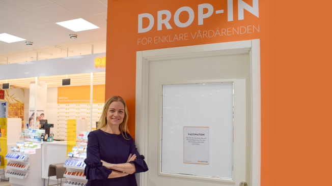 Charlotte Stenbeck, Affärsutvecklingschef på Kronans Apotek leder företagets satsning på apoteksnära vård. 