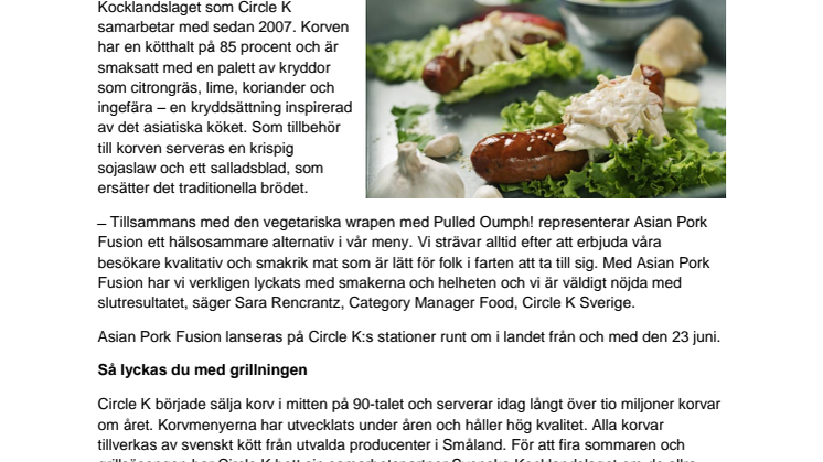Circle K lanserar ny korvmeny med smak av Asien 