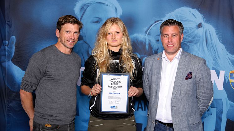 Moa Carlsson, Dalby GIF. Här tillsammans med Jesper Blomqvist och Mikael Tykesson.