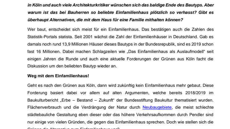 Das Problem mit dem Einfamilienhaus – droht das Ende des Bautyps?