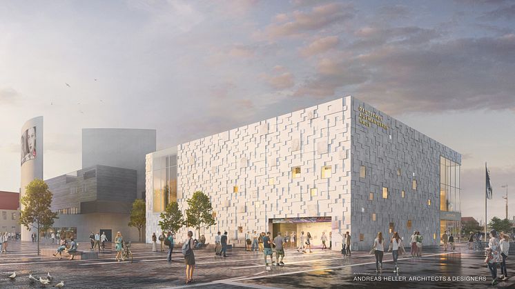 Deutsches Auswandererhaus i Bremerhaven efter udvidelsen (set fra byen) © Andreas Heller Architects & Designers