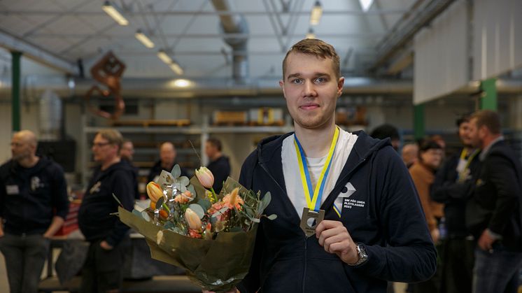 Markuss, silvermedaljör i SM för unga plåtslagare 2023