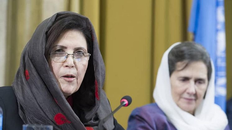 Dr Alema och First Lady på Genèvekonferensen om Afghanistan november 2018.