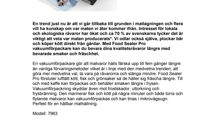 OBH Nordica Food Sealer Pro – förvarar dina färskvaror längre