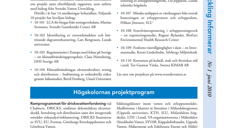 SVU informationsblad