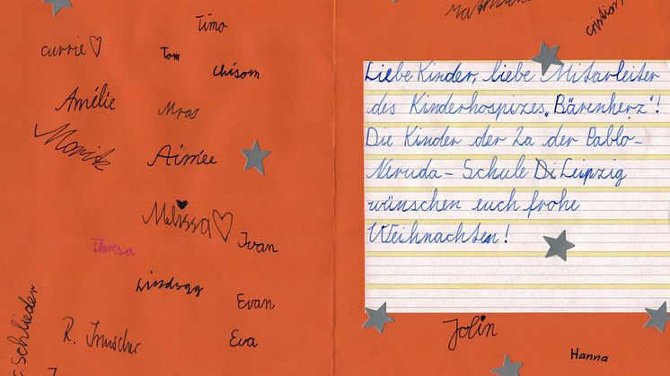 Weihnachtsaktion der Pablo-Neruda-Schule für Bärenherz