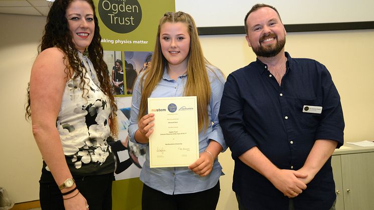 Schools Physicist of the Year Award winner Alannah Bain