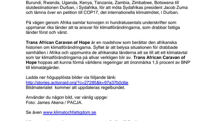 Klimataktivister reser 10 000 kilometer genom Afrika till COP17