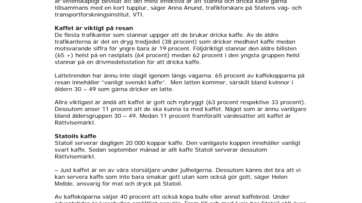 Säkrare jultrafik med kaffepaus