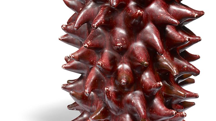 Axel Salto: Stoneware vase modelled in sprouting style.