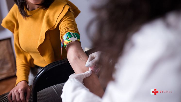 Woman getting a Thyroid Blood Test @ CT Clinics London