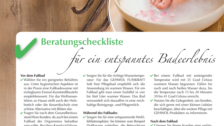 Beratungscheckliste für ein entspanntes Badeerlebnis