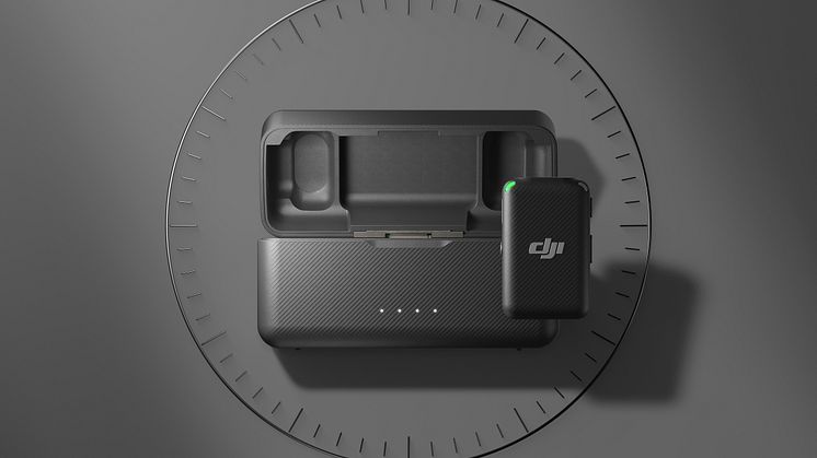 DJI Mic - Transmitter and case (black background)