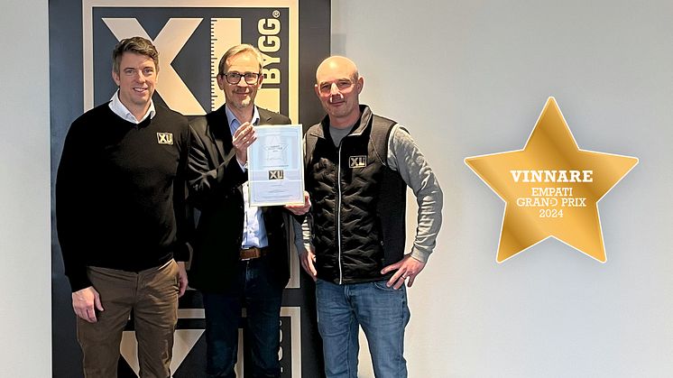 Från vänster, Carl Littlewood, kedjechef XL-BYGG, Michael Dahl, Empati Grand Prix, Mischa Moszkowicz, marknadschef XL-BYGG