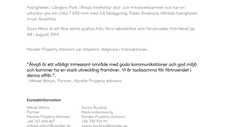 Oscar Properties avyttrar Stora Mans 1