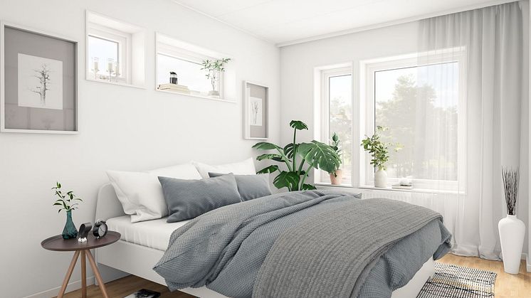 Brf Sundby Äng - 3D-bild av föräldrasovrum