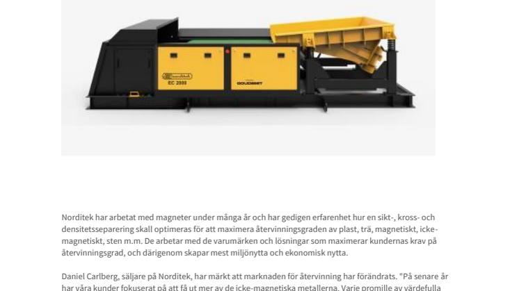 Återvinn mer metaller genom nytt samarbete mellan Goudsmit och Norditek.