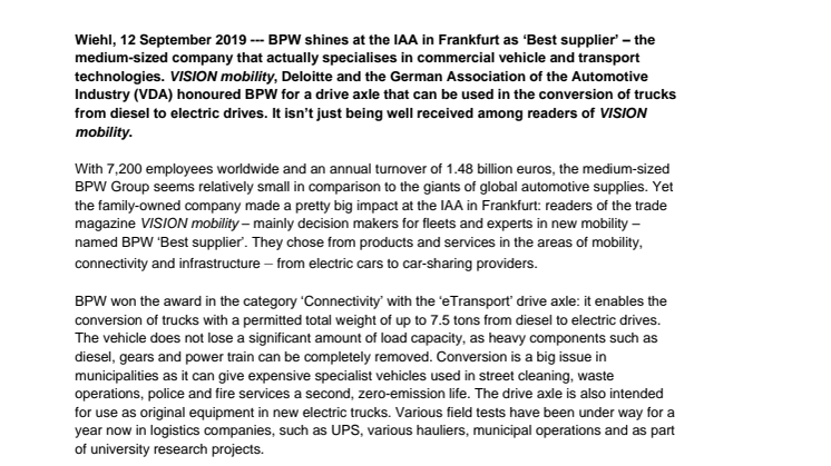  VISION mobility readers name BPW ‘Best supplier’