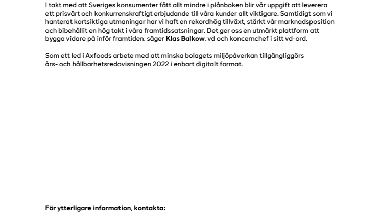  Pressmeddelande 230224 Axfood publicerar års- och hållbarhetsredovisning för 2022.pdf