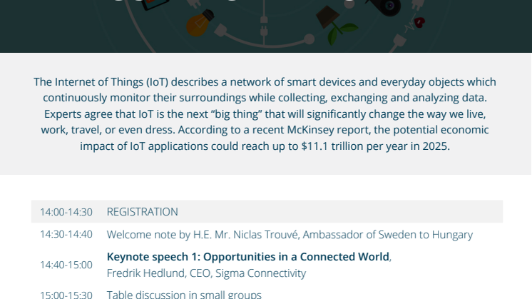 Join Sigma’s Internet of Things conference in Budapest on November 19