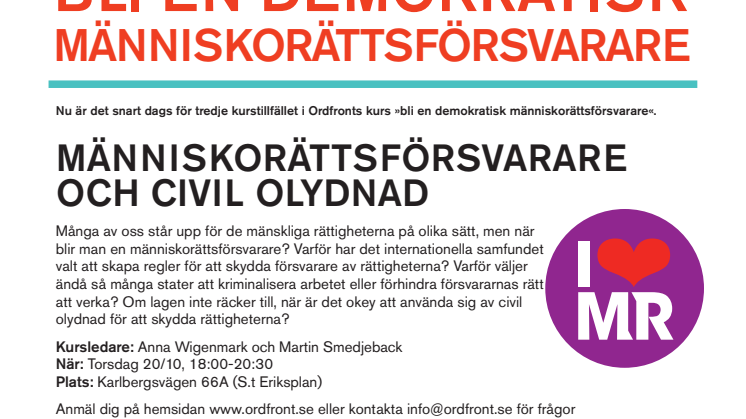 Människorättsförsvarare och civil olydnad